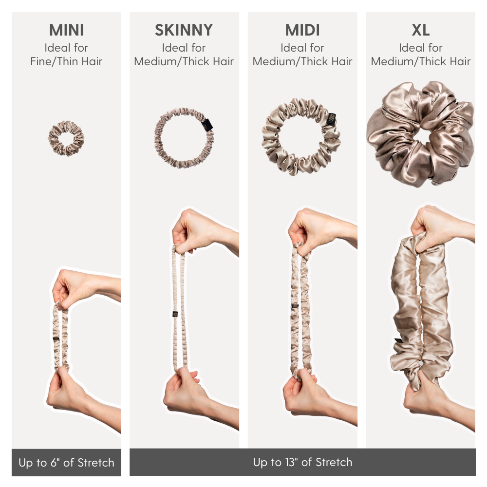 Mini Silk Scrunchies (6 pc) Made for Curly Wavy Coily Thin or Kids Hair ...
