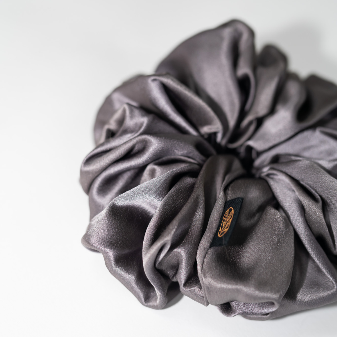 Pearl Gray XL Silk Scrunchie For Curly Hair – Curlfriend Collective
