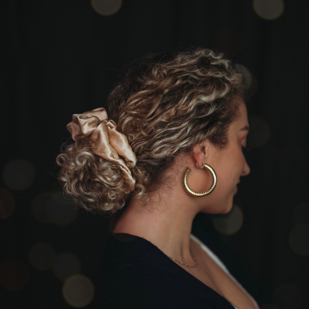 Gold Scrunchie for Thick Curly Hair Curlfriend Collective