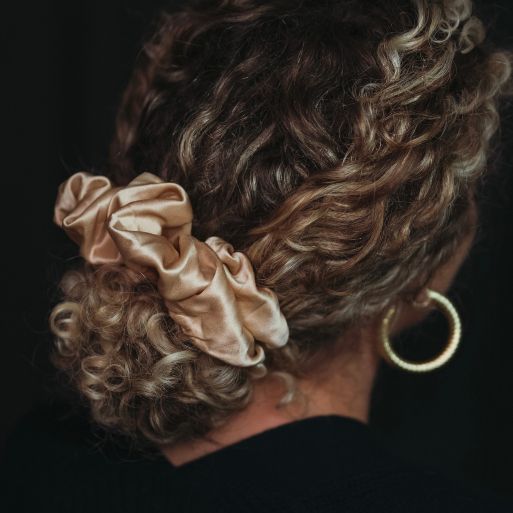 Gold Scrunchie for Thick Curly Hair Curlfriend Collective
