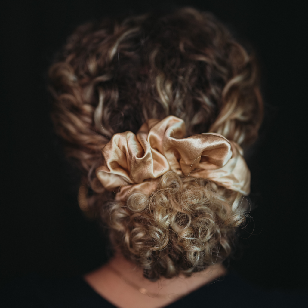 Gold Scrunchie for Thick Curly Hair Curlfriend Collective