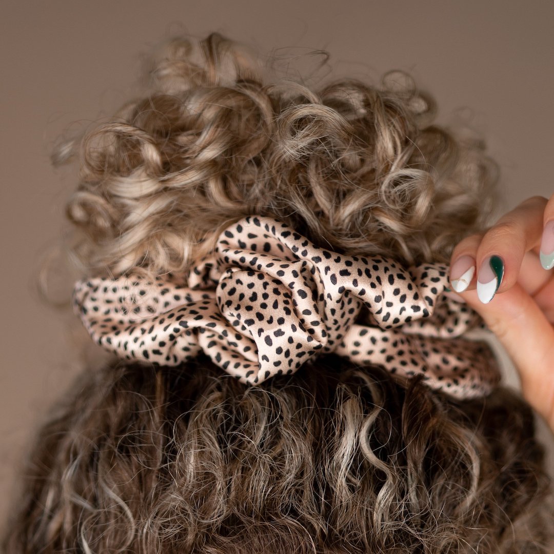Leopard Silk Scrunchie For Curly Hair – Curlfriend Collective display picture 1
